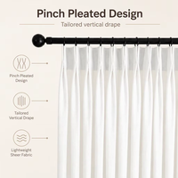 Voilage blanc en gaze, draperie légère filtrante pour fenêtre, pour chambre, salon, balcon