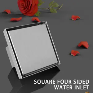 Châu âu phong cách hiện đại 6 inch thép không gỉ vuông vòi hoa sen thoát nước sàn chống mùi tầng cống cho phòng tắm phụ kiện phần cứng