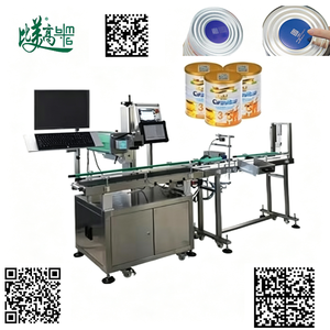 เครื่องเลเซอร์มาร์กกิ้งความเร็วสูง Chestny Znak GS1 Datamatrix Code CO2 สำหรับสายการผลิตกระป๋องนมผง - Product Image 1