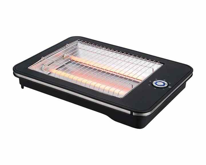 Black Plastic Flat Toaster Bread Toaster Spain Horizontal Toaster 700w