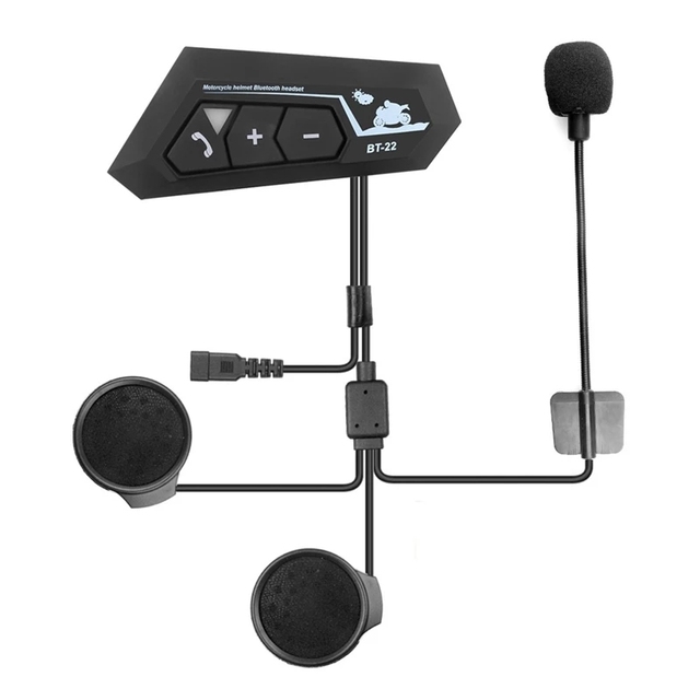 BT22 Motorcycle Helmet Intercom Headset HIFI BT 5.0+EDR Waterproof Wireless Interphone TWS Earphones Headphones Noise Cancelling