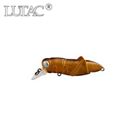 LUTAC Appât dur artificiel Flottant Criquet Minnow Leurre revêtement réaliste Peau laser Long Casting Plastique ABS Treble Hook 45mm3.5g