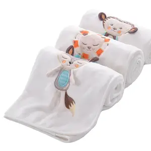 Premium Plain baby blankets 100% polyester wholesale baby embroidery blanket winter