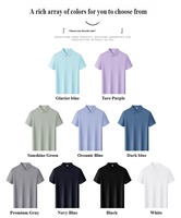 Polo antibactérien 205GSM 10A pour homme, 100% coton mercerisé satiné, 4-en-1, boucle, évacuation de l'humidité, grande taille, logo personnalisé, S-6XL