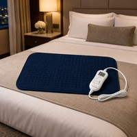 Coussin chauffant électrique bleu marine pour le marché européen, 30x60cm, 9 niveaux de température, arrêt automatique 12h, emballage personnalisé
