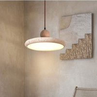 Luminaire suspendu en travertin Wabi Sabi, rond, en pierre, décoration de la maison, cuisine, lampe suspendue pour salle à manger