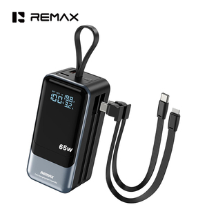 <span class=keywords><strong>Batterie</strong></span> <span class=keywords><strong>externe</strong></span> portable REMAX RPP-59 20000mAh avec charge rapide PD 65W, écran LED et câbles intégrés pour ordinateur portable - Product Image 1