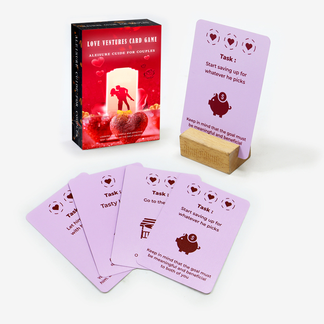 Custom Printed love Ventures Couples Card Game Adult Printing Custom Leisure Guide for Couples Questions Game Cards