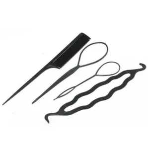 Làm Tóc Mô Hình DIY Tool 4 Cái/bộ Ma Thuật Tóc Bện Twist Curler Styling Set Kẹp Tóc Giữ Braiders Kéo Tóc