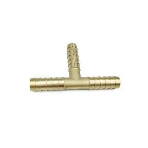 3 Way Brass Water Hose Connector Supplier Pipe Fitting 10mm 12mm Brass Hose Barbed Tail Coupler Adapter Connector
