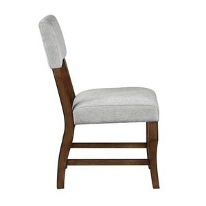 OE HOME Modern <b>Dining</b> Side <b>Chairs</b> Set 2 Durable Gray Chenille Fabric Upholstered Waterproof Adjustable Height Wooden Furniture - Product Image 5
