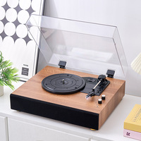 Tourne-disque vinyle noir rétro, phonographe, platine à disques, style européen, pour salon, avec haut-parleur, ornement décoratif