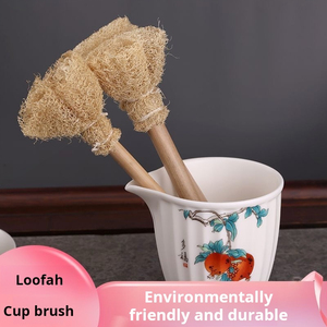 Cepillo de Limpieza Portátil Zenidoo con Mango de Madera Resistente al Aceite y Pulpa de Luffa que No Suelta Fibra - Product Image 2