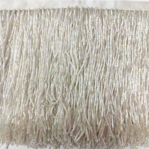 Cinta decorativa de borlas pesadas para <span class=keywords><strong>ropa</strong></span> de 15cm, flecos con cuentas de vidrio blanco y negro rojo plateado para <span class=keywords><strong>ropa</strong></span> de vestir - Product Image 4