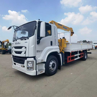 Grue miniature d'occasion montée sur camion, grue à flèche pliante de 5 tonnes, boîte de vitesses Zoomlion