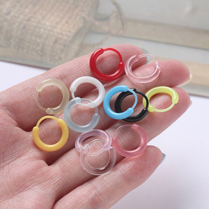 Colorful Transparent Resin <b>Earring</b> Hoops <b>Cuffs</b> DIY Jewelry Accessories For <b>Earring</b> Making Round Plastic Resin Components - Product Image 3