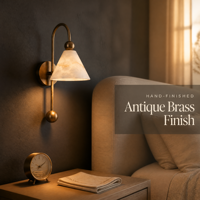 Applique murale LED dimmable en albâtre espagnol de luxe, finition dorée, sur mesure, OEM/ODM, vente directe usine, pour salon, entrée, décoration intérieure
