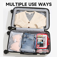 Sac de maquillage transparent en PVC léger et imperméable, trousse de toilette de voyage, approuvé pour les voyages en avion