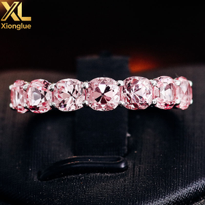 Bague de mariage éternelle en or massif 10, 14, 18 carats, personnalisée, avec diamant de laboratoire taille coussin VS, pour femme - Product Image 5