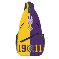 Sac de Poitrine Omega Psi Personnalisé, Sac à Dos Phi, Sac de Sport et de Voyage, Sac à Bandoulière Tendance et Décontracté pour Femmes et Hommes, Cadeau Idéal pour Sororité et Fraternité