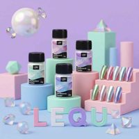 LEQU Happy And Fun - Pigmento Metálico Holográfico de 6 Colores para Manualidades con Resina y Decoración de Uñas