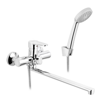 Ensemble de robinetterie de douche murale NES-CAAB19, mitigeur apparent haute pression eau chaude et froide avec bec de baignoire inférieur