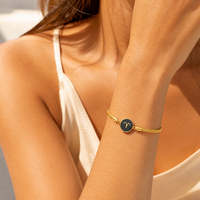 Bracelet en acier inoxydable avec pendentif serpent, style bohème, bijoux du zodiaque pour femmes