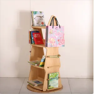 Детская книжная полка, современный мультяшный студенческий книжный шкаф, вращающийся напольный шкафчик