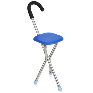 Xunhui Folding Cane With Stool Stainless Steel <b>Tripod</b> Walking Aid For Elderly Hiking Stick - Product Image 2