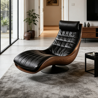 Canapé-lit de salon nordique du milieu du siècle, fauteuil pivotant rembourré, design d'intérieur, bureau à domicile, canapé paresseux d'intérieur, siège-lit