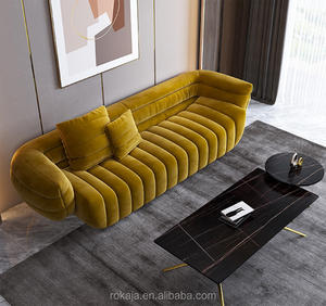 ชุดโซฟาผ้าลินิน1 2 3ที่นั่งสไตล์อิตาลีสำหรับร้านเสริมสวยโรงแรมแบบอินเดียชุดโซฟาห้องนั่งเล่นแบบเรียบง่าย - Product Image 3