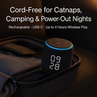 Réveil Portable Dimmable Night Lights 20 Sons Apaisants Bruit Blanc Horloge De Table De Bureau pour Enfants Chevet Chambre