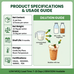 Lait UHT Premium en mousse froide, emballage <span class=keywords><strong>Tetra</strong></span> Pack sous marque blanche pour thé au lait aux bulles, avec durée de conservation à température ambiante - Product Image 4