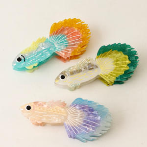 Pinza de Pelo de Acetato con Diseño de Pez Dorado, Ecológica y Personalizada, Estilo Marino, Tamaño Grande, para Niñas, Estilo Europeo-Americano - Product Image 3