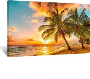 Moderno atardecer paisaje marino playa pared arte enmarcado <span class=keywords><strong>lienzo</strong></span> impresión imagen con personas decoración Digital para el hogar - Product Image 1