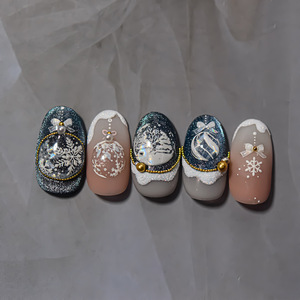 5D gaufrage noël ongles conceptions <span class=keywords><strong>flocon</strong></span> <span class=keywords><strong>de</strong></span> <span class=keywords><strong>neige</strong></span> décalcomanies noël ongles autocollants décorations noël presse sur les ongles - Product Image 5