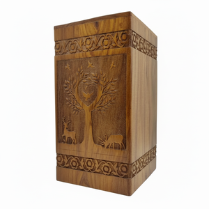 โกศไม้เผาศพทำจากไม้โกศสำหรับตกแต่งเถ้ากระดูกสำหรับผู้ใหญ่และชายและหญิง - Product Image 1