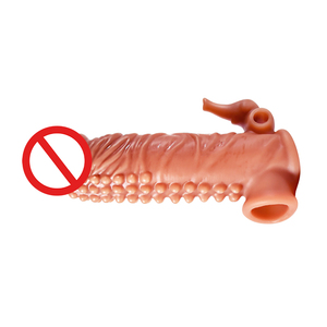 Großhandel Wiederverwendbares Weiches Silikon Wasserdichtes Kondom mit Noppen-Ring-Hülle für Männer Verlängerungshülle Sexspielzeug-Sleeve - Product Image 6