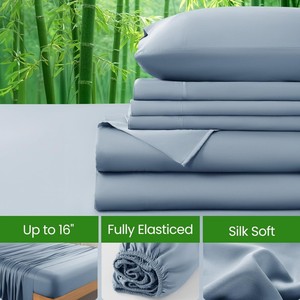 Ensemble de housse de couette Cloudland Super Anti-acariens, couleur unie, bambou lyocell, certifié ISO9001, approuvé, rafraîchissant, 300TC - Product Image 3