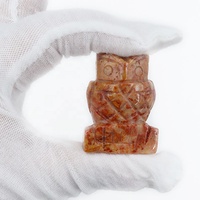 Vente en gros de figurines de hibou de nuit en pierre de cristal naturelle de 1,5 pouce, sculptées à la main, décoration de la maison et du bureau, sagesse, protection, cadeau spirituel