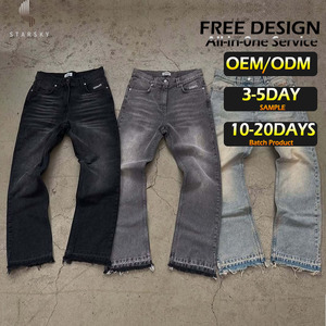 Vente en gros de jeans <span class=keywords><strong>vintage</strong></span> personnalisés pour hommes, streetwear, jeans délavés, jeans courts, jeans <span class=keywords><strong>baggy</strong></span> - Product Image 1