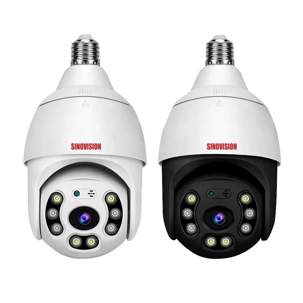 Hotselling OEM&ODM E27 Socket Lamp Holder Full Color Indoor Smart Security Camera HD 2MP 3MP 5MP WFI 4G Bulb PTZ Camera
