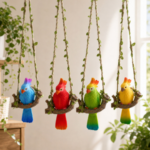 Ornement suspendu réaliste et coloré en forme d'oiseau, style tropical, décoration murale pour la maison, le balcon et le jardin - Product Image 1