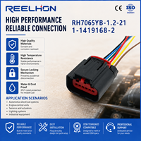 Connecteur automobile étanche MCON 1,2 mm à 5 broches avec faisceau de câblage pour capteur ADAS EPS VW Audi, référence 7065YB-1.2-21 1-1419168-2
