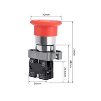 Bouton poussoir d'arrêt d'urgence à tête ronde de 22 mm avec verrouillage XB2-BS541