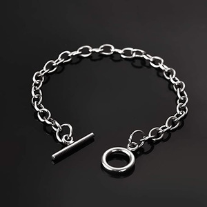 Pulsera de Cadena Cruzada de Acero Inoxidable de 17, 18, 19, 20, 21 cm con Cierre OT para Mujer - Product Image 2