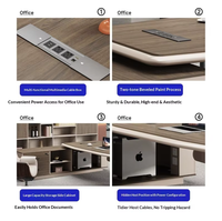 Scrivania a L in Legno Moderna e Lussuosa, Set di Sedie da Ufficio per Manager e Dirigenti di Alto Livello