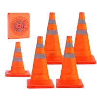 Panneaux de signalisation routière réfléchissants prismatiques haute intensité, pliables, en tissu Oxford orange haute visibilité, base ABS, 30cm/45cm/70cm/90cm