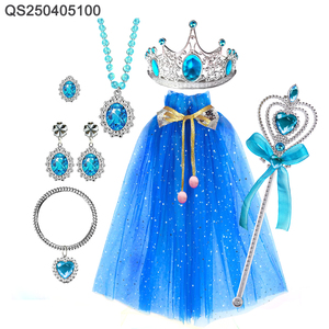 QS vente chaude filles <span class=keywords><strong>princesse</strong></span> bijoux mode déguisement ensemble jouets filles colorées jeu <span class=keywords><strong>de</strong></span> rôle effectuer portant cape jouets - Product Image 2
