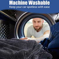 Serviette de séchage pour voiture en microfibre double couche torsadée, gris, 1600 g/m², 70x90 cm et 60x90 cm, 70/30 polyester/polyamide – Offre Spéciale
